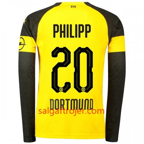 Borussia Dortmund Fodboldtrøjer Philipp 20 Hjemmebanesæt 2018/19 Langærmet Borussia Dortmund Fodboldtrøjer Philipp 20 Hjemmebanesæt 2018/19 Langærmet